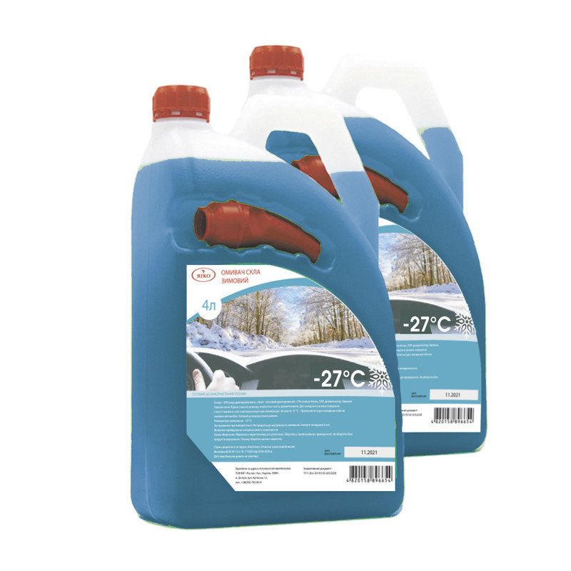 Рідина для склоомивоча RIKO, зима, -27 °С, 4л